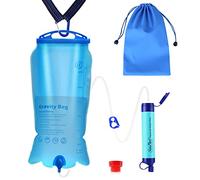 SimPure Gravity Water Filter, Portable Gravity-Fed Water Purifier with 3L Bag, Tree Strap, BPA Free Survival Gear and Equipment for Camping Hiking Emergency Preparedness