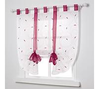 SIMPVALE 1 Piece Roman Blinds Bowknot Embroidery Window Curtain for Kitchen and Balcony (Width 100cm/Height 140cm, Purple)