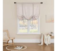 SIMPVALE 1 Piece Roman Blinds Curtain, Light Brown 60x140cm Indoor Semi-transparent Curtains with Rod Pocket Translucent Voile Curtain for Living Room Bedroom Balcony Kitchen Bathroom