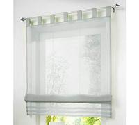 SIMPVALE 1 Piece Roman Blinds with Rod Pocket - Solid Color Sheer Roman Curtain Shade - for Livingroom Kitchen Bathroom (Width 47" xDrop 61", Grey)