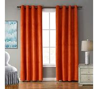 SIMPVALE 2 Panel Blackout Curtains Super Soft Thermal Insulated Curtains Blackout Eyelet for Living Room Bedroom (Orange, W55 x D95 (140X240cm))