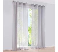 SIMPVALE 2 Panels Curtains Sheer Voile Eyelet Curtains Semi Transparent for Windows Balcony Living Room (Width 140cm/Height 145cm, Grey)
