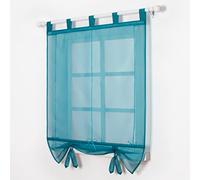 SIMPVALE Curtains Roman Style Interior Window Sheer Kitchen Living Room and Balcony Height 155cm Blue Width 60cm