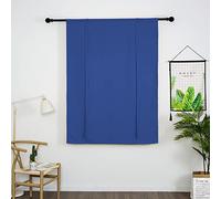 SIMPVALE Roman Blackout Short Curtains with Tie Up Thermal Insulated Blackout Curtain, with Rod Pocket Blind for Bedroom Living Room Kitchen (Blue, 120 x 140 cm)