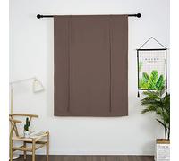 SIMPVALE Roman Blackout Short Curtains with Tie Up Thermal Insulated Blackout Curtain, with Rod Pocket Blind for Bedroom Living Room Kitchen (Coffee, 140 x 140 cm)