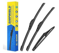 SIMPWIBLD 3 wipers Replacement for 2001-2007 Toyota Highlander/2001-2005 Toyota RAV4 Windshield Wiper Blades Original Equipment Replacement 22"+19"+12" (Set of 3) U/J HOOK