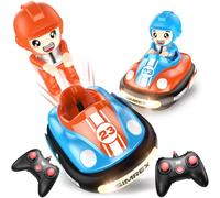 SIMREX Remote Control Bumper Car for Kids, RC Ejecting Bumper Vehicle for Kids, Toys with Light Music Sound, RC Battle Race Car Set of 2 Players, Gift for Toddler Boys and Girls