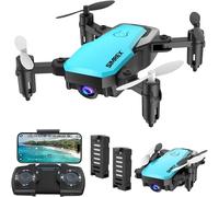 SIMREX X300C Mini Drone with Camera 720P HD, RC Quadcopter Foldable, Altitude Hold, 3D Flip, Headless Mode, Gravity Control and 2 Batteries, Blue