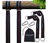 Sims-Tools - Tree Swing Hanging Kit Straps - 2 Extra Long Adjustable Straps 10ft and 2 Strong Carbines - Appropriate for Every Swing Set and Hammock - Outdoor Rope Swing - Quick and Easy Installation