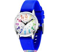 SIMSAM Kids Watch, Unisex, Age 4-12, Easy Reader, Blue Silicone Strap, 32mm Case, 30m Water Resistant