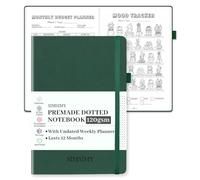 SIMSIMY Dotted Journal Notebook with Premade Bullet Templates, Pre-made Dot Grid Journaling with Undated Weekly & Monthly Planner, Various Trackers - 12 Month Organization, A5 Hardcover