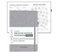SIMSIMY Dotted Journal Notebook with Premade Bullet Templates, Pre-made Dot Grid Journaling with Undated Weekly & Monthly Planner, Various Trackers - 12 Month Organization, A5 Hardcover
