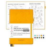 SIMSIMY Premade Bullet Dotted Journal Notebook, Pre-made Dot Grid Journaling with Undated Weekly & Monthly Planner, Various Trackers, Lasts 1 Year, A5