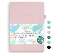 SIMSIMY Premade Bullet Dotted Journal with Undated Weekly Monthly Planner, Pre-made Dot Grid Journaling Aesthetic Notebook for Goals Gratitude Budget Exercise Habits Mood Sleep Tracker - 12 Month