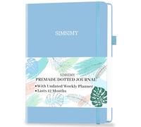 SIMSIMY Premade Bullet Dotted Journal with Undated Weekly Monthly Planner, Pre-made Dot Grid Journaling Aesthetic Notebook for Goals Gratitude Budget Exercise Habits Mood Sleep Tracker - 12 Month