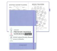 SIMSIMY Premade Dotted Journal Notebook with Bullet Templates, Pre-made Dot Grid Journaling with Undated Weekly & Monthly Planner, Various Trackers - 12 Month Organization, A5 Hardcover