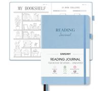 SIMSIMY Reading Journal - 104 Book Reviews, Track Reading Progress, A5 Size