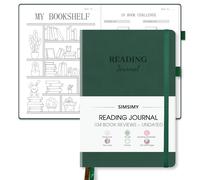 SIMSIMY Reading Journal with 104 Book Reviews, Book Journal for Books Lovers & Readers - Review and Track Your Reading Progress, Reading Log Notebook Gift, A5, Dark Green
