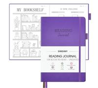 SIMSIMY Reading Journal with 104 Book Reviews - Book Journal for Lovers & Readers - Reading Tracker & List Challenge, A5, Purple