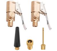 Simsky 2 Piece Air Pump Adapter Set, Car Valve Adapter with Lever, Yellow Brass Air Chuck Compatible with Bosch EasyPump for Car Tyres, Bicycles, Balls