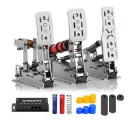 SIMSONN Plus X Sim Racing Pedals PC Racing Simulator Load Cell HE Hydraulic Pedal Support Haptic Reactor-Silver (3 Pedals Set P3-H3)