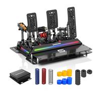 SIMSONN Pro X Ultra Sim Racing Pedals PC Racing Simulator Pedals Load Cell HE Hydraulic Pedals Support VAM, VAM RPO Vibration Motor (PROX U-P3-3 Hydraulic Dampers-Plate)