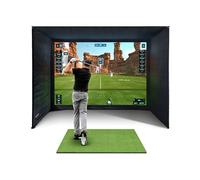 SimSpace Golf Simulator Enclosure with Impact Display Projection Screen, use with all Golf Launch Simulators and Monitors.