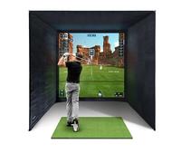 SimSpace Golf Simulator Enclosure with Impact Display Projection Screen, use with all Golf Launch Simulators and Monitors.