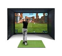SimSpace Golf Simulator Enclosure with Impact Display Projection Screen, use with all Golf Launch Simulators and Monitors.