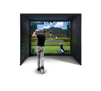 SimSpace Golf Simulator Enclosure with Impact Display Projection Screen, use with all Golf Launch Simulators and Monitors.