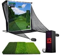 SIMSPACE Indoor Golf Deluxe Practice Bundle, Black