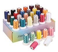 Simthread 32-Colour Polyester Machine Embroidery Thread Kit 500M (550Y) - 30 Unique Shades + White & Black - Colour-Matchable to Madeira and Robison-Anton Charts - Assorted Color 3