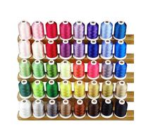 Simthread 40-Colour Polyester Embroidery Thread Kit, 40 Spools of 500 m, 40WT, Convertible to Brother Colour Chart, Compatible with Brother, Janome, Babylock, Singer and Other Embroidery Machines