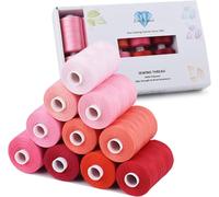 Simthread 40WT All-Purpose Sewing Thread, 10 Red Shades, 1000Yds Each