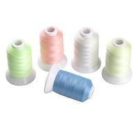Simthread 5 Colors Luminous Glow in The Dark Embroidery Machine Thread, 550 Yrds Each