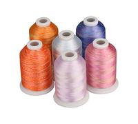 Simthread 6 Spools 1000M(1100Y) Polyester Machine Embroidery Threads, 40wt 100% Polyester Threads for All Embroidery Machines