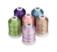 Simthread 6 x 1000M Variegated Polyester Embroidery Threads - 40WT Machine Embroidery Threads for Brother, Janome, Singer & More