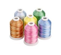 Simthread 6 x 1000M Variegated Polyester Embroidery Threads - 40WT Machine Embroidery Threads for Brother, Janome, Singer & More