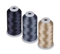 Simthread 60WT Bobbin Fill Thread Machine Embroidery Thread 5000M 3-Pack Pewter Dark Grey Beige