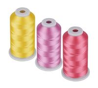 Simthread 60WT Bobbin Fill Thread Machine Embroidery Thread 5000M 3-Pack Pink Yellow Light Lilac