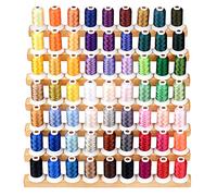 Simthread 63 Brother Colors Polyester Embroidery Machine Thread - 550 Yrds (500 Meters) Each, for Brother, Babylock, Bernette, Janome, Kenmore, Singer, W6 N 5000 Embroidery Machine