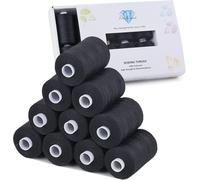 Simthread All-Purpose Black Sewing Thread, 10 Spools, 1000 Yards Each