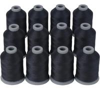 Simthread All-Purpose Black Sewing Thread, 12 Spools, 700M/765Yds Each