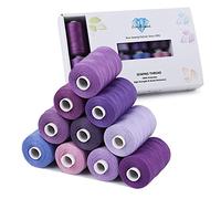 Simthread All-Purpose Sewing Thread, 10 Purple Colours, 1000 Yards Each