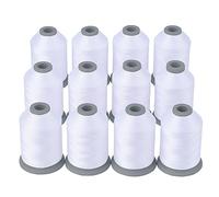 Simthread All Purpose Sewing Thread, 12 Spools White Series, 40D/2 Polyester Thread, 765 Yards Each for Sewing Machine, Hand Sewing, Quilting, Repairs and DIY