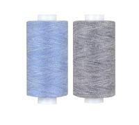 Simthread Dual Duty Denim Thread for Jeans in Blue and Black 400 Yards 2-Pack