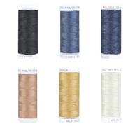 Simthread Heavy Duty Blue Jeans Thread for Denim Sewing 67 Meters 6 Colors Pack