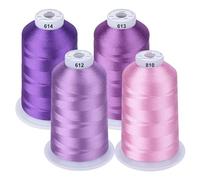 Simthread Machine Embroidery Thread 5000M King-Spools Purple Colors for Brother/Babylock/Bernette/Janome/Singer/Kenmore Sewing and Embroidery Machine