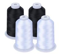 Simthread Machine Embroidery Thread 5000M King-Spools White and Black Colors for Sewing and Embroidery Machine