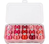 Simthread Pink Machine Embroidery Thread 40WT, 15 Spools Polyester Thread, 1000m/1100 Yards Each with Storage Box for Brother, Janome, Singer, Pfaff and Bernina